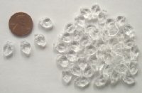 50 12mm Transparent Crystal Glass Leaf Beads